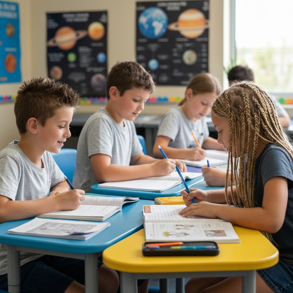 Kids learning school subjects